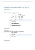 BIOL 103 Quiz 3 Biological Macromolecules Unit Answered