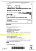 Pearson Edexcel International Advanced Level Advanced Subsidiary UNIT 1: Molecules, Diet, Transport and Health January 2024 Question Paper