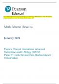 Pearson Edexcel International Advanced Subsidiary Level In Biology (WBI12) Paper 01: Cells, Development,  Biodiversity and Conservation Mark Scheme (Results) January 2024