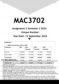 MAC3702 Assignment 2 (COMPLETE ANSWERS) Semester 2 2024  - DUE 12 September 2024