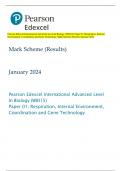 Pearson Edexcel International Advanced Level In Biology (WBI15) Paper 01: Respiration, Internal  Environment, Coordination and Gene Technology Mark Scheme (Results) January 2024