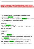 Local Anesthesia  Exam Test Questions and Answers (2024 / 2025) | 100% Correct Verified Answers Graded A+