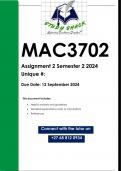 MAC3702 Assignment 2 (QUALITY ANSWERS) Semester 2 2024