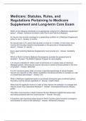 Medicare Statutes, Rules, and Regulations Pertaining to Medicare Supplement and Long-term Care Exam Questions and Answers