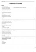   Fundamentals Final Test Bank   Terms in this set (75)  A nurse caring for a client who has an infected wound removes a dressing saturated with blood and purulent drainage. How should the nurse dispose of the dressing material?  A.	Discard the dressing i