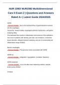 NUR 2392/ NUR2392 Multidimensional Care II Exam 2 | Questions and Answers Rated A+ | Latest Guide 2024/2025