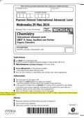 Pearson Edexcel International Advanced Level International Advanced Level UNIT 4: Rates, Equilibria and Further Organic  Chemistry QP MAY 2024