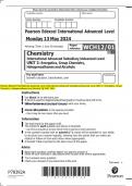 Pearson Edexcel International Advanced Level International Advanced Subsidiary/Advanced Level UNIT 2: Energetics, Group  Chemistry, Halogenoalkanes and Alcohols QP MAY 2024