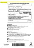 Pearson Edexcel International Advanced Level International Advanced Subsidiary/Advanced Level UNIT 2: Energetics, Group Chemistry, Halogenoalkanes  and Alcohols QP MAY 2024