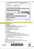 Pearson Edexcel International Advanced Level International Advanced Subsidiary/Advanced Level UNIT 1: Structure, Bonding and  Introduction to Organic Chemistry QP MAY 2024