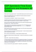 ODP Spectacle Final Exam Questions and Answers All Correct