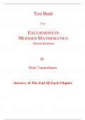 Test Bank For Excursions in Modern Mathematics 10th Edition By Peter Tannenbaum (All Chapters, 100% Original Verified, A+ Grade) 