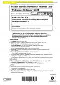 Pearson Edexcel International Advanced Level Mathematics International Advanced Subsidiary/Advanced Level Decision  Mathematics D1QP January 2024