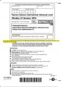 Pearson Edexcel International Advanced Level Mathematics International Advanced Subsidiary/ Advanced Level Further Pure  Mathematics F2 QP JAN 2024