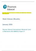 Pearson Edexcel International Advanced Level in Mechanics M2 (WME02) Paper 01 Mark Scheme  (Results) January 2024