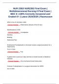 NUR 2392/ NUR2392 Final Exam | Multidimensional Nursing II Final Exam | MDC II | 100% Correctly Answered and Graded A+ | Latest 2024/2025 | Rasmussen