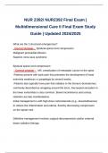 NUR 2392/ NUR2392 Final Exam | Multidimensional Care II Final Exam Study Guide | Updated 2024/2025