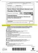 Pearson Edexcel International Advanced Level Mathematics International Advanced Subsidiary/ Advanced Level Further Pure  Mathematics F1 QP MAY 2024