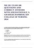 NR 228  EXAM 100 QUESTIONS AND CORRECT ANSWERS WITH  RATIONALE A GRADED|CHAMBERLAIN COLLEGE OF NURSING 2024