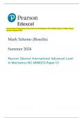 Pearson Edexcel International Advanced Level In Mechanics M3 (WME03) Paper 01 Mark Scheme  (Results) Summer 2024