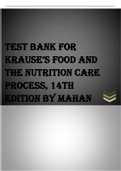 Test bank for Krause’s Food and the Nutrition Care Process, 14th Edition by mahan