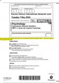 Pearson Edexcel International Advanced Level International Advanced Subsidiary UNIT 1: Social and Cognitive  Psychology QP MAY 2024