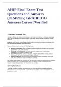 AHIP Final Exam Test Questions and Answers (2024/2025) GRADED A+ Answers Correct/Verified