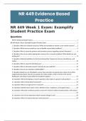 NR 449 Evidence Based Practice |NR 449 Week 1 Exam: Examplify Student Practice Exam