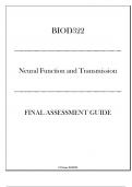 (Portage) BIOD322 - Mod 2 Neural Function & Transmission - Final Assessment Guide 2024-2025