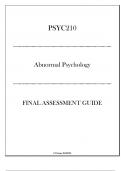 (Portage) PSYC210 - Abnormal Psychology - Final Assessment Guide 2024-2025.