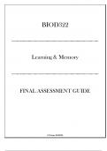 (Portage) BIOD322 - Mod 7 Learning & Memory - Final Assessment Guide 2024-2025