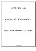 (WGU D077) BUS 2050 - Marketing, Sales, Customer Contact - Objective Assessment Guide 2024-2025