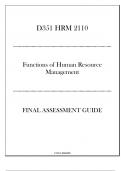 (WGU D351) HRM 2110 - Functions of HRM - Final Assessment Guide 2024-2025.