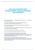 DCF Child Growth and Development (CGAD) Exam 2023 Questions and Answers