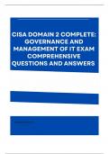 CISA Domain 2 Complete: Governance and Management of IT Exam Comprehensive Questions and Answers 