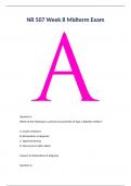 NR 507 Week 8 Midterm Exam (Updated 2024): Advanced Pathophysiology: Chamberlain College of Nursing (All answers correct, Already graded A)