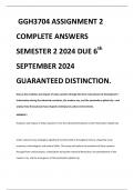 GGH3704 ASSIGNMENT 2 COMPLETE ANSWERS SEMESTER 2 2024 DUE 6th SEPTEMBER 2024 GUARANTEED DISTINCTION.