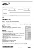 AS LEVEL AQA CHEMISTRY PAPER 1 AND 2 WITH MARK SCHEME 2024