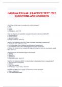 INDIANA PSI NAIL PRACTICE TEST 2022 QUESTIONS AND ANSWERS