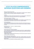 Stott Pilates Matwork Exams Questions and Answers.