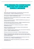 2024 INDIANA PSI COSMETOLOGY PRACTICE TEST EXAM WITH CORRECT ANSWERS