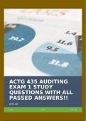 ACTG 435 AUDITING EXAM 1 STUDY QUESTIONS WITH ALL PASSED ANSWERS!!