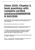 Chem 1010- Chapter 5 book questions with complete verified solutions(GUARANTEED SUCCESS)