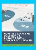 NURS 651 EXAM 3 MC QUESTIONS & ANSWERS 100% CORRECT SOLUTIONS!!