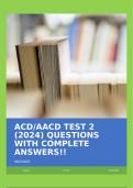 ACD/AACD TEST 2 (2024) QUESTIONS WITH COMPLETE ANSWERS!!