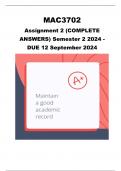 MAC3702 Assignment 2 (COMPLETE ANSWERS) Semester 2 2024 - DUE 12 September 2024