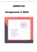 BSW3702 Assignment 2 (QUALITY ANSWERS) 2024 - DUE 5 September 2024