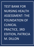 Nursing Health Assessment-The Foundation of Clinical Practice 3rd Edition by Patricia M. Dillon Test Bank.