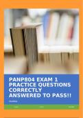 PANP804 EXAM 1 PRACTICE (FLUID AND ELECTROLYTES, NEPHURO/URINARY/ENDO) QUESTIONS CORRECTLY ANSWERED TO PASS!!