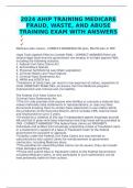 2024 AHIP TRAINING MEDICARE FRAUD, WASTE, AND ABUSE TRAINING EXAM WITH ANSWERS